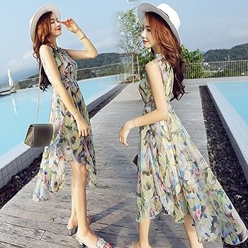 seea花ノースリーブ ワンピース水着 セール】花柄シャーリングワンピース 水着（水着）｜Lace Ladies